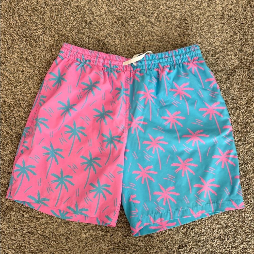 Chubbies Pink and Blue Tropical Swim Shorts